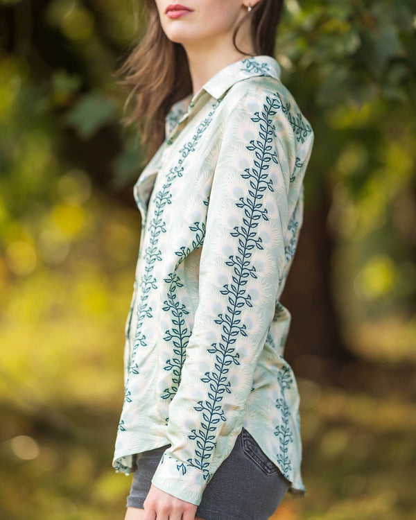 Long Sleeve Shirt in High Noon Tencel Print