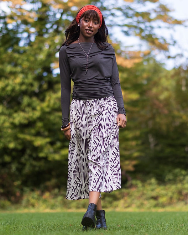 Drapey Eco Modal Top with Tencel Skirt