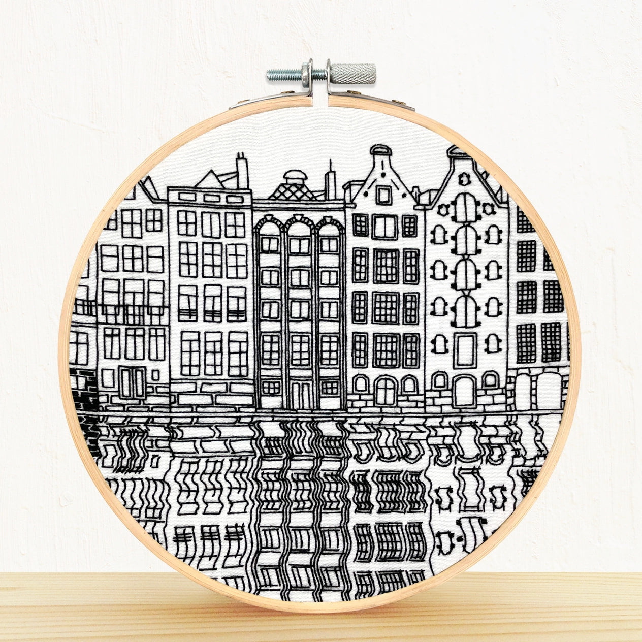 Embroidery and Sage Embroidery Kit - Gingerbread Houses, Amsterdam