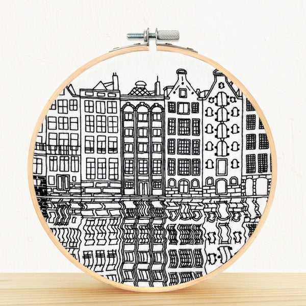 Embroidery and Sage Embroidery Kit - Gingerbread Houses, Amsterdam