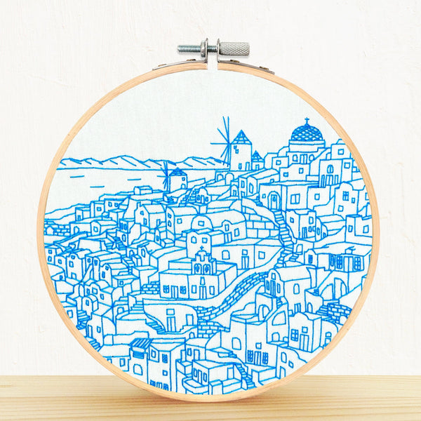 Embroidery and Sage Embroidery Kit - Oia, Santorini