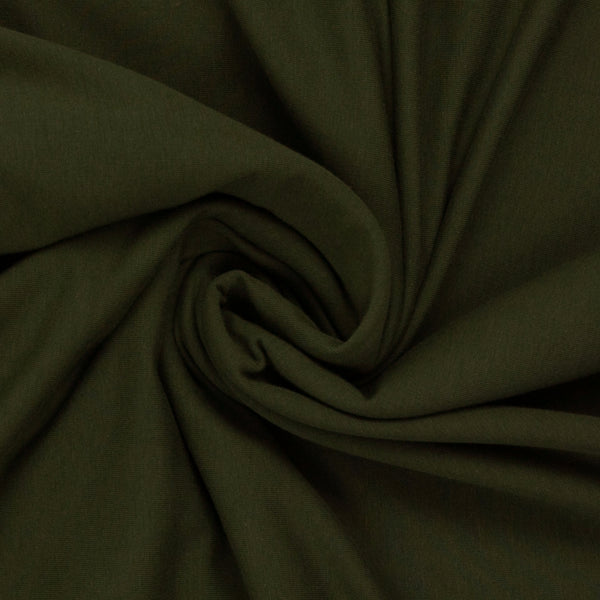 Medium Weight Cotton Loopback Jersey - Olive