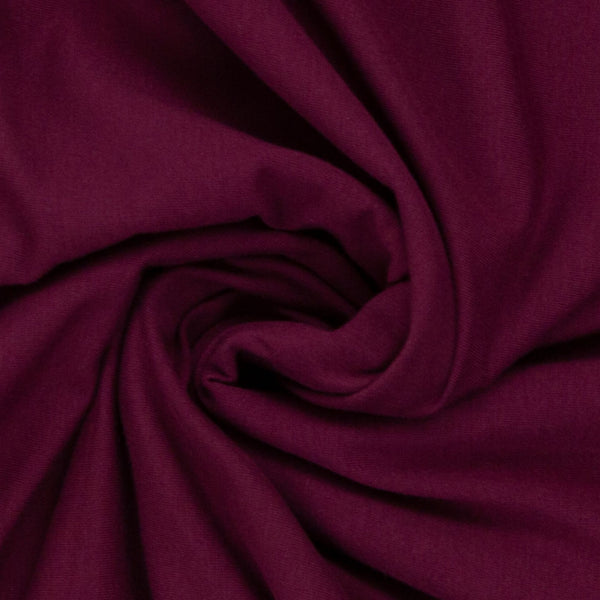 Medium Weight Cotton Loopback Jersey - Plum