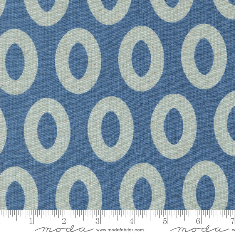 Printed Cotton Poplin - Zen Chic - Urban Whisper - Loop Geometric Dots -Denim