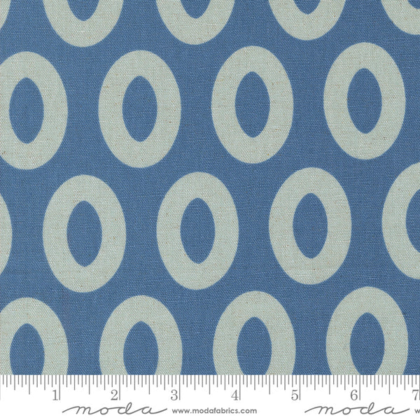 Printed Cotton Poplin - Zen Chic - Urban Whisper - Loop Geometric Dots -Denim