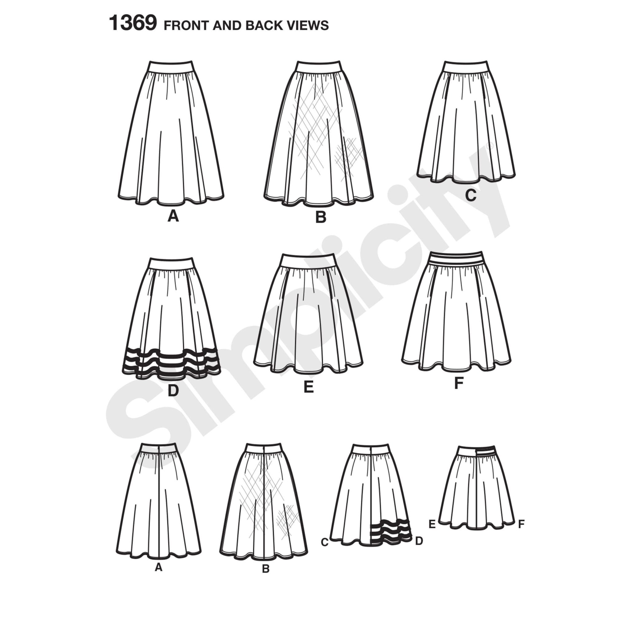 Women's Gathered Skirt in 3 Lengths S1369