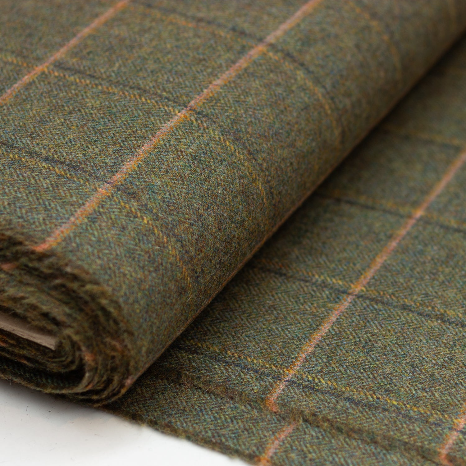 Wool - No. 74 - Green Herringbone Windowpane