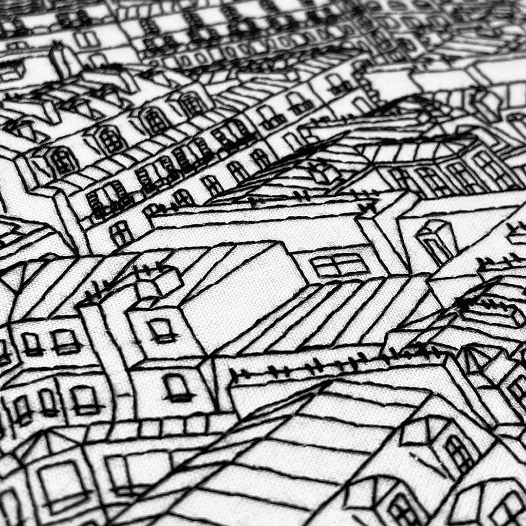 Embroidery and Sage Embroidery Kit - Rooftops of Paris