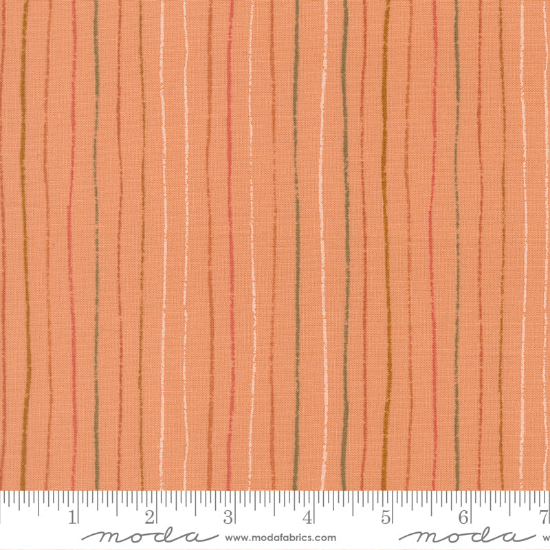 Printed Cotton Poplin - Jessica Rose - Peachy - Trail, Peach