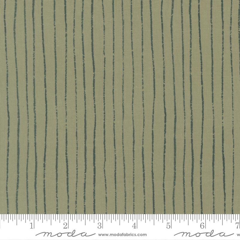 Printed Cotton Poplin - Jessica Rose - Peachy - Trail, Sage