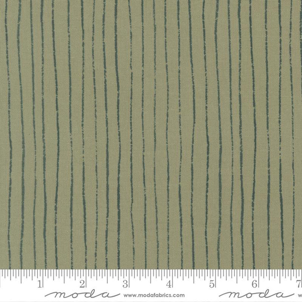 Printed Cotton Poplin - Jessica Rose - Peachy - Trail, Sage