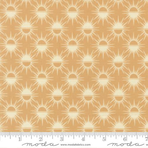 Printed Cotton Poplin - Jessica Rose - Sunlit Ruins - Tan Rising Sun