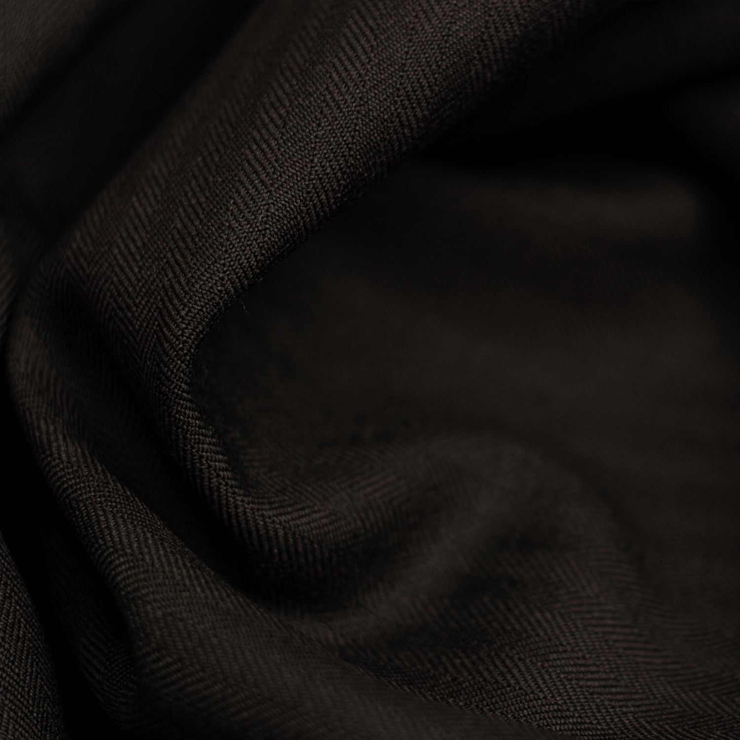 Herringbone Wool Suiting - Black