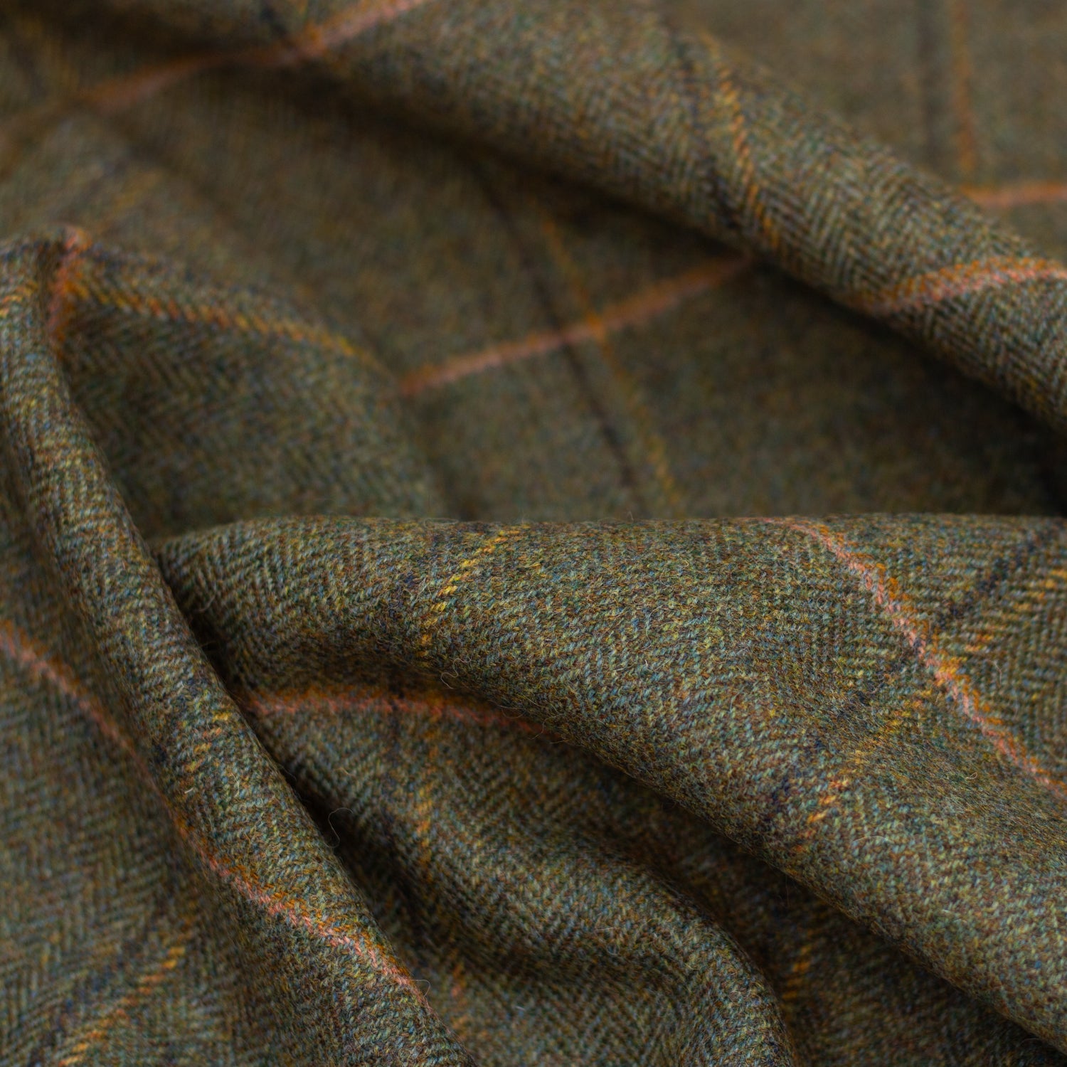 Wool - No. 74 - Green Herringbone Windowpane