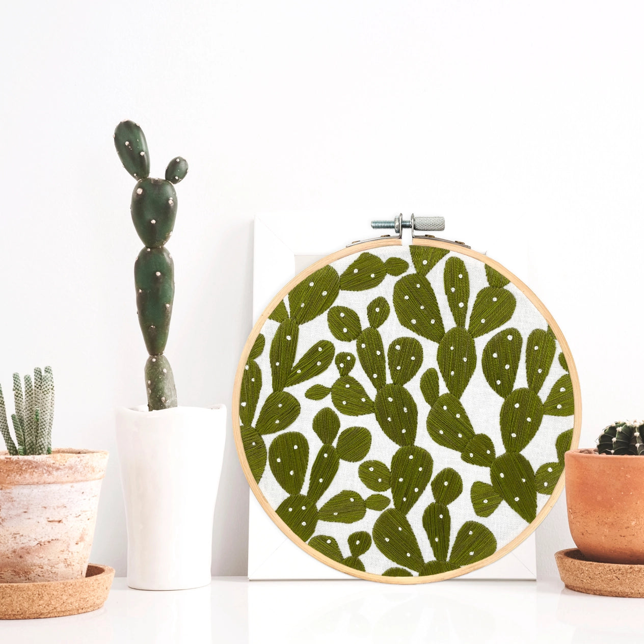Embroidery and Sage Embroidery Kit - Prickly Pears