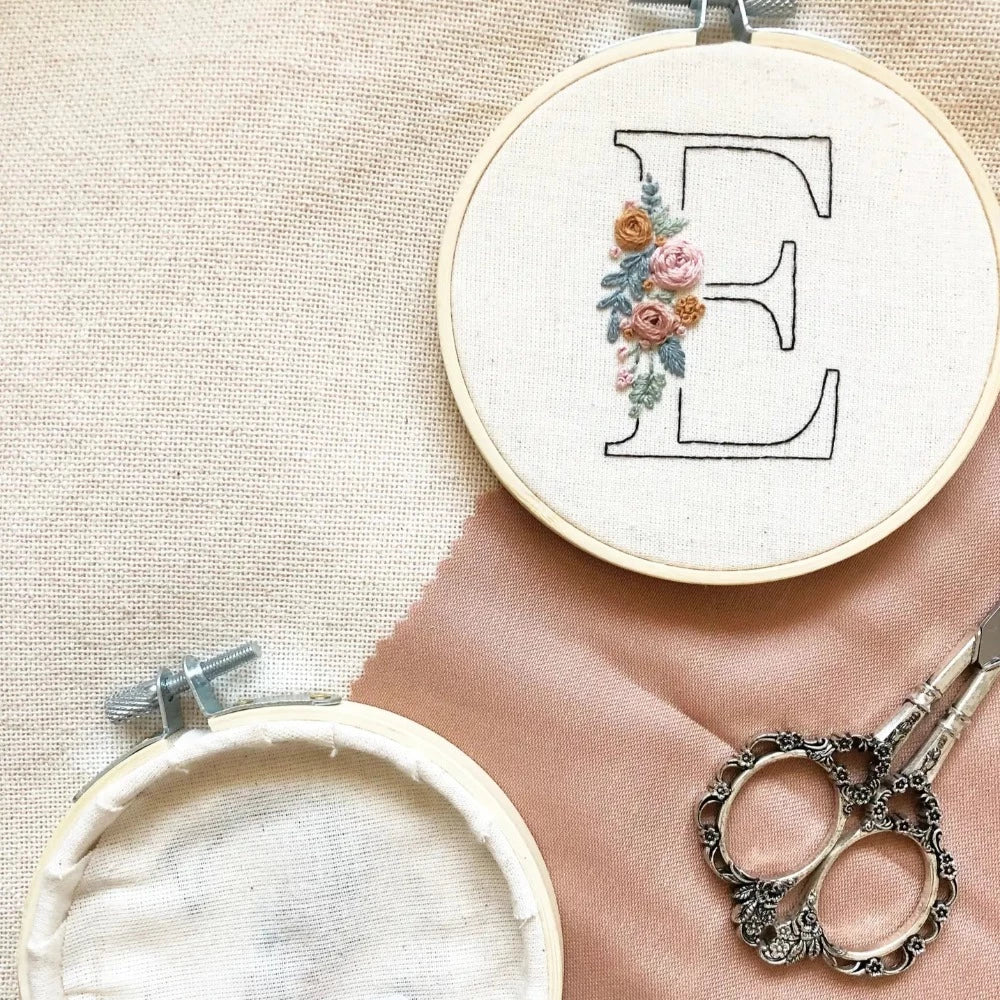 Mindful Mantra Embroidery Kit - Floral Initial
