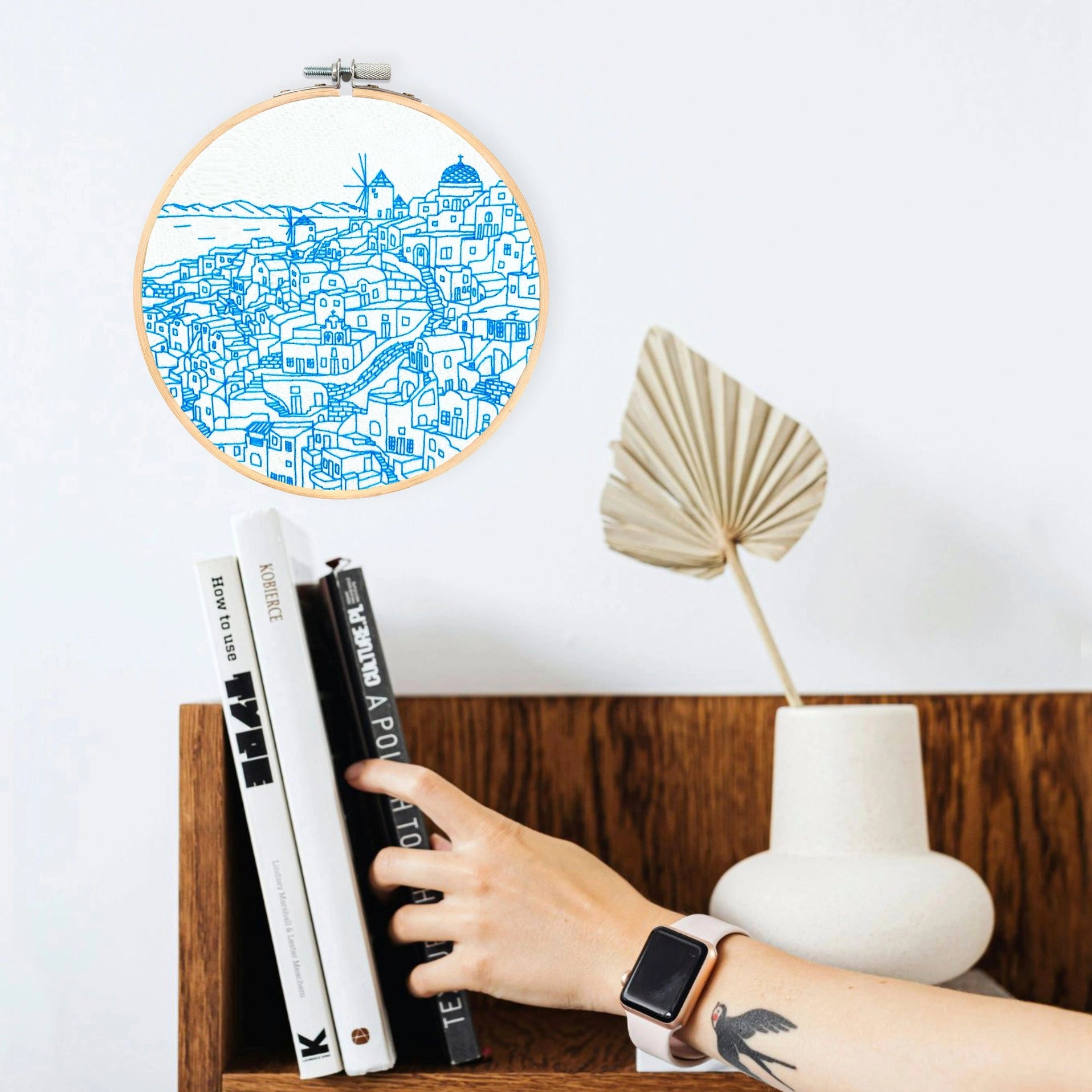 Embroidery and Sage Embroidery Kit - Oia, Santorini