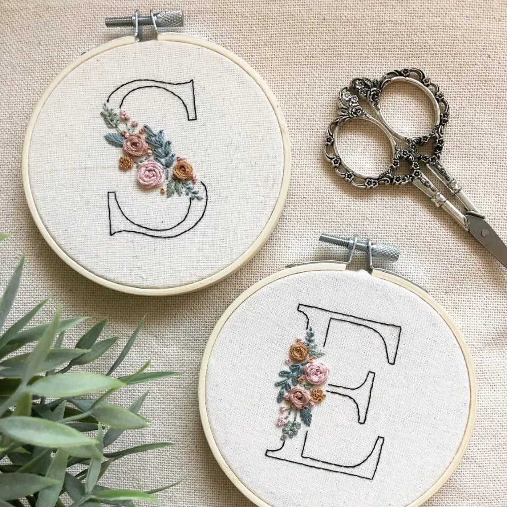 Mindful Mantra Embroidery Kit - Floral Initial