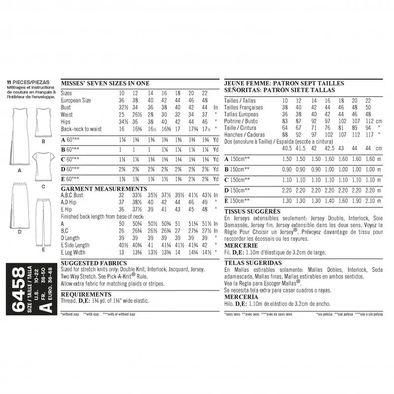 New Look Women's 6458 - Knit Co-ord Separates