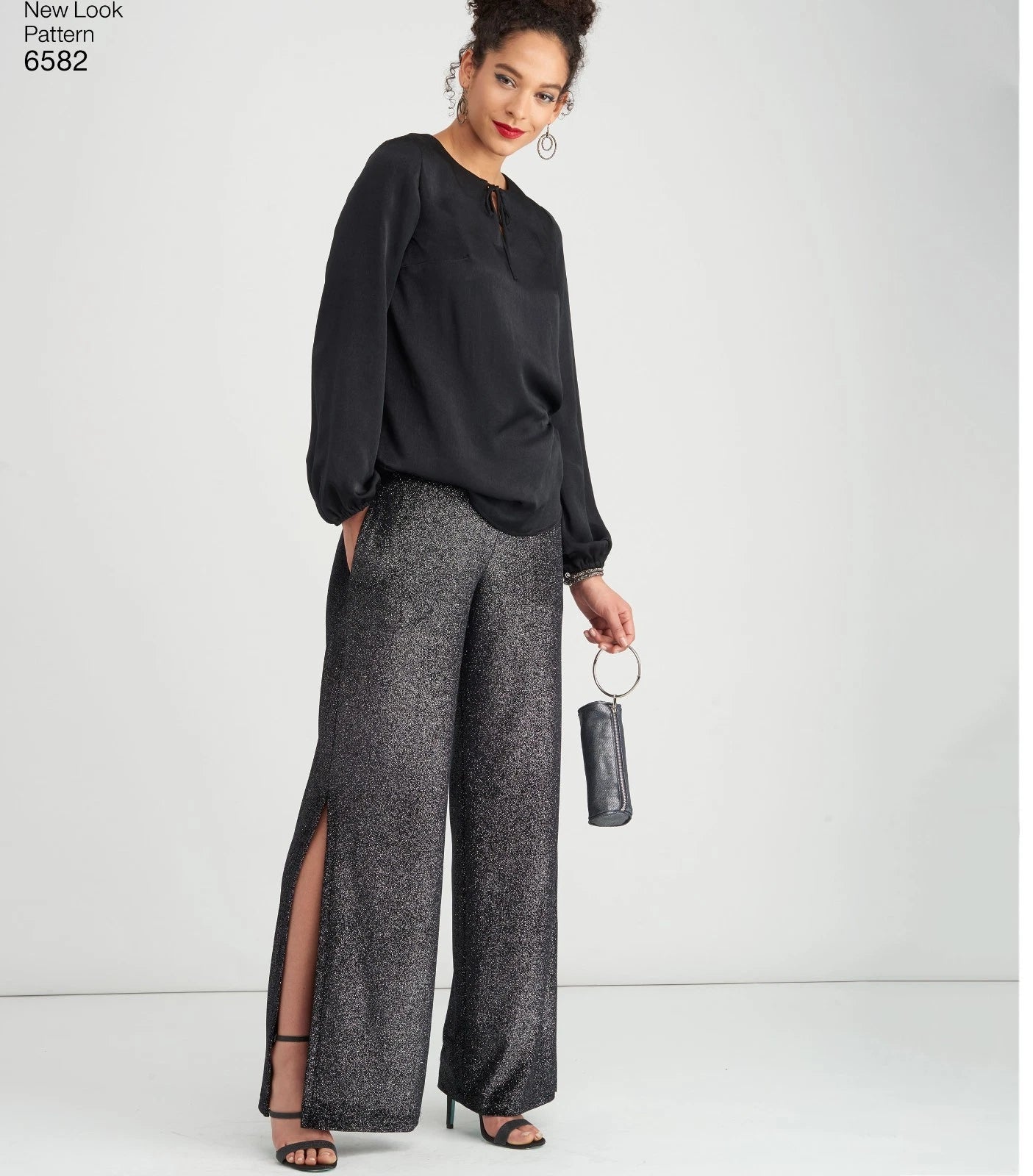 Women's Gathered Sleeve Top and Trousers NL6582