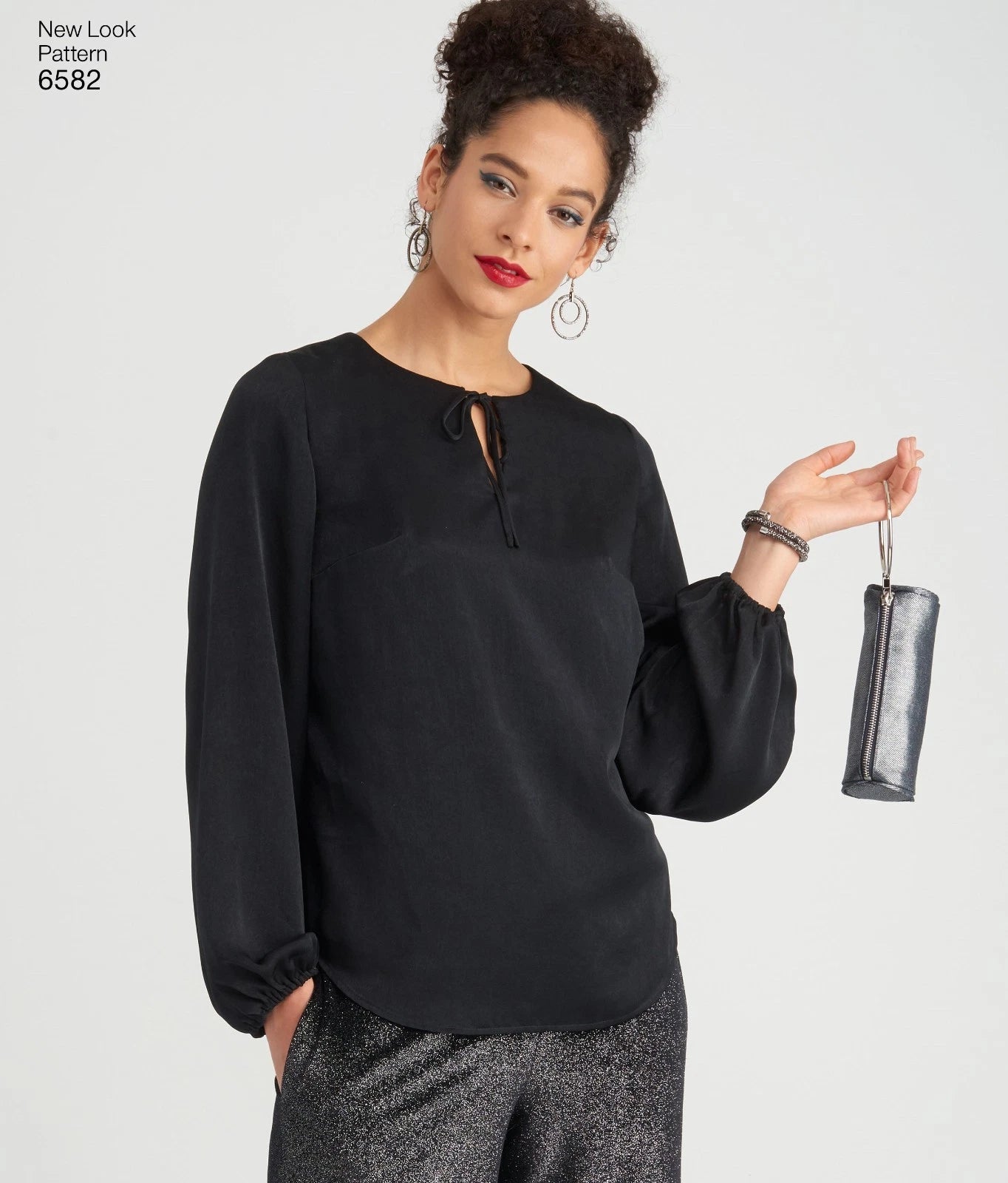 Women's Gathered Sleeve Top and Trousers NL6582