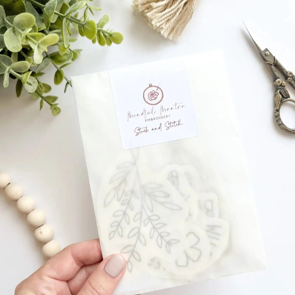 Mindful Mantra Stick and Stitch Embroidery Patterns - T-Shirt Motif