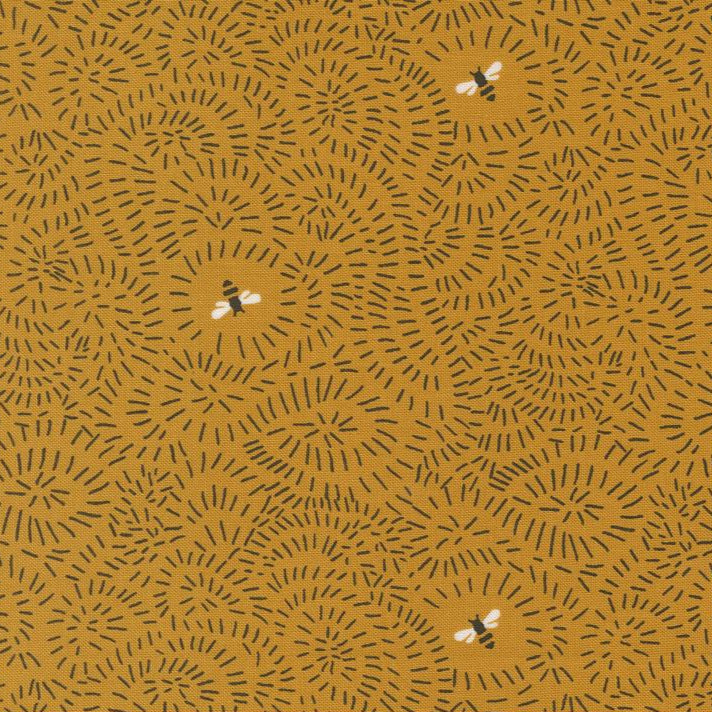 Printed Cotton Poplin - Bee Garden - Bee Flight - Bees