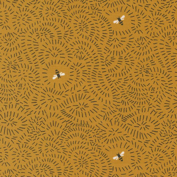 Printed Cotton Poplin - Bee Garden - Bee Flight - Bees