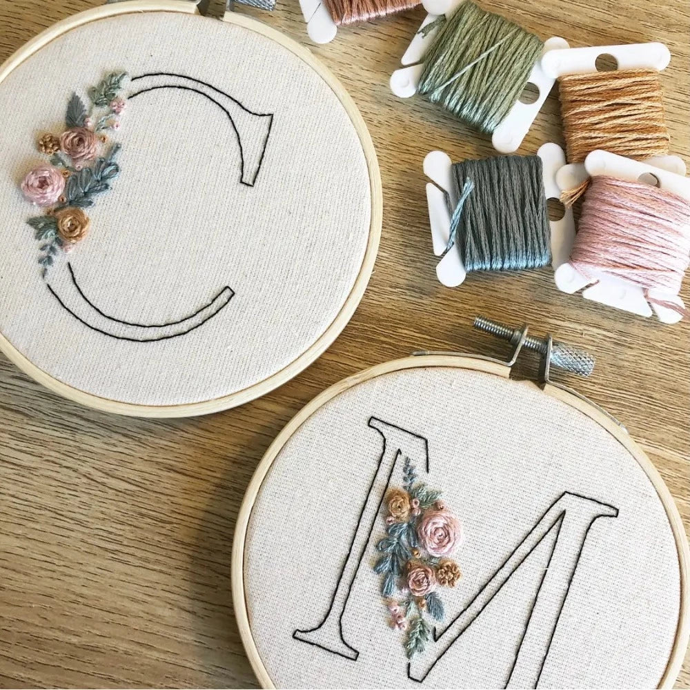 Mindful Mantra Embroidery Kit - Floral Initial