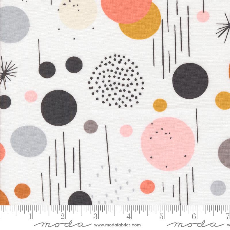 Printed Cotton Poplin - Zen Chic -  Simply Cozy - Playful Modern Dots - White
