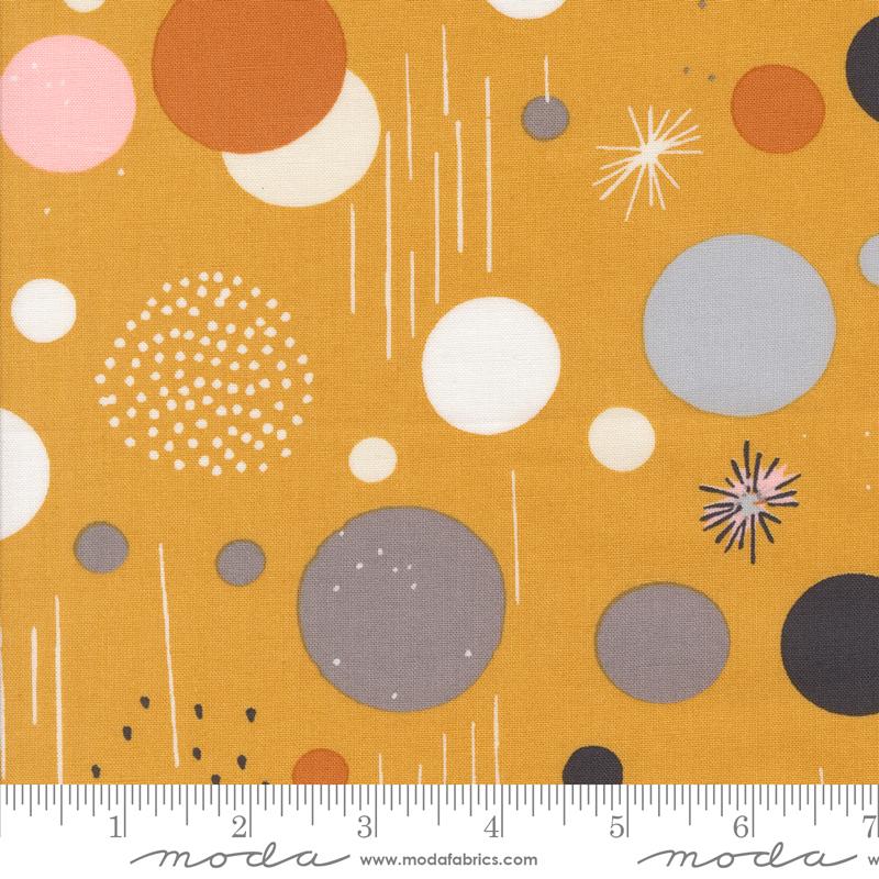 Printed Cotton Poplin - Zen Chic - Simply Cozy - Playful Modern Dots - Dijon