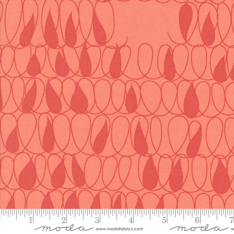 Printed Cotton Poplin - Zen Chic - Simply Cozy - Drops Blenders - Coral