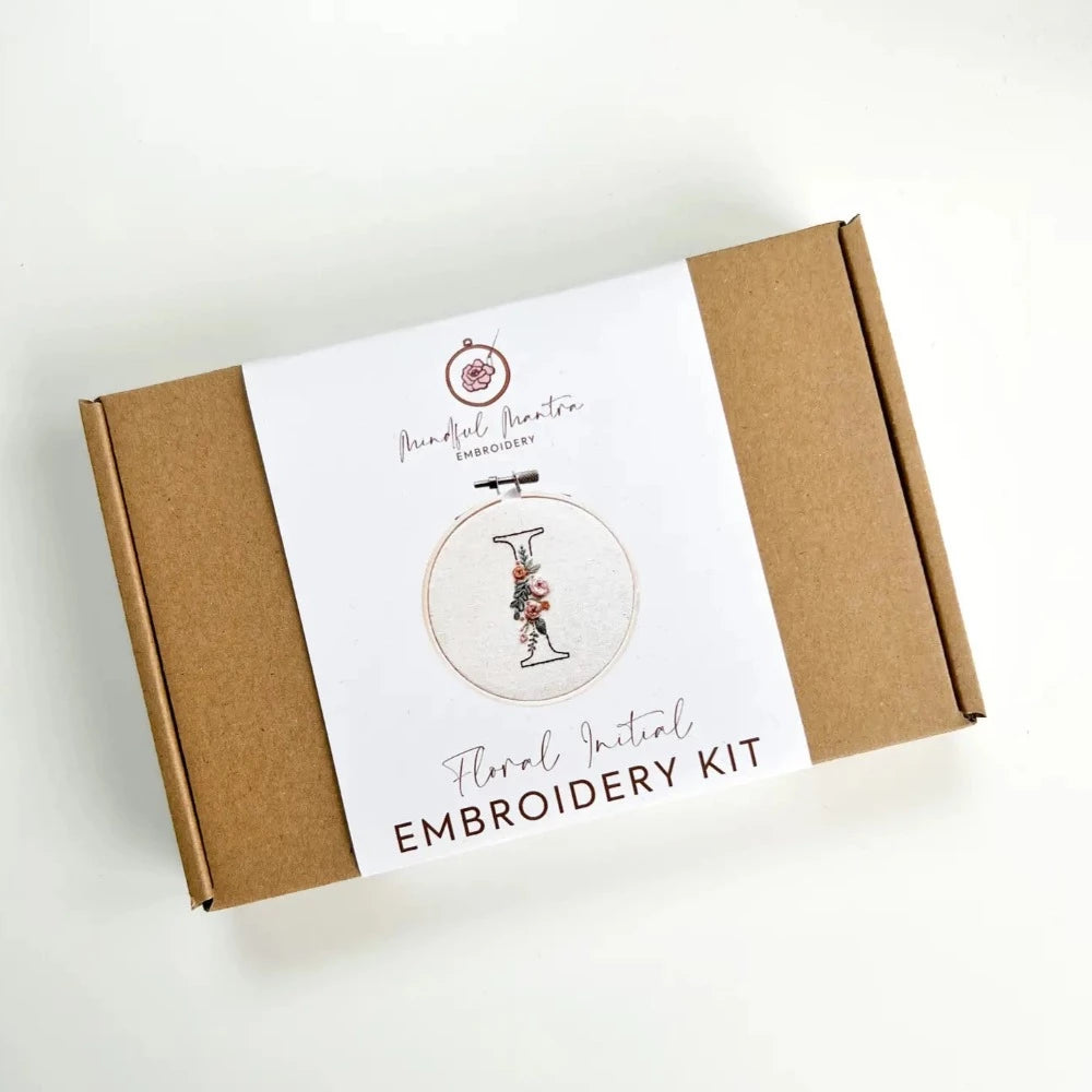 Mindful Mantra Embroidery Kit - Floral Initial
