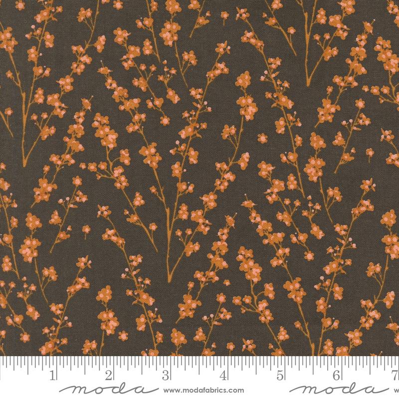 Printed Cotton Poplin - Acorn Hollow - Branch Flower in Soil