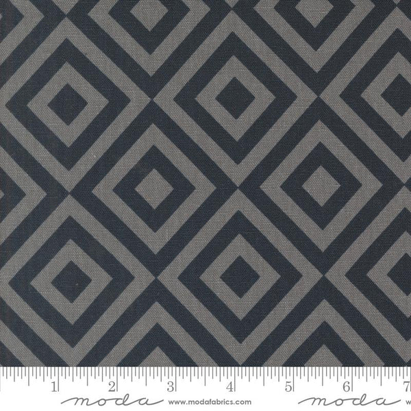 Printed Cotton Poplin - Rainier - Geometric - Deep Sea