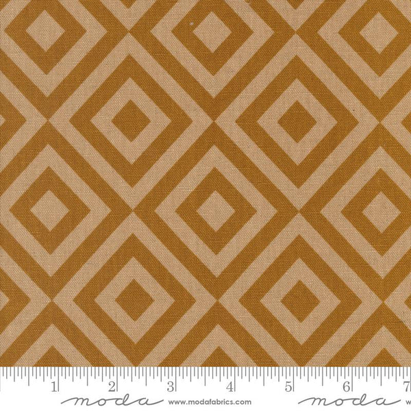 Printed Cotton Poplin - Rainier - Geometric - Caramel