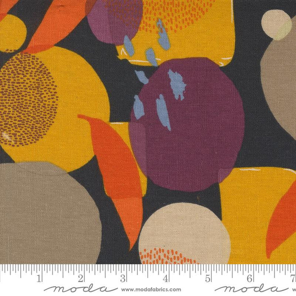 Printed Cotton Poplin - Zen Chic - Urban Whisper - Mingle Geometrics Dots Brushstrokes Abstract - Navy