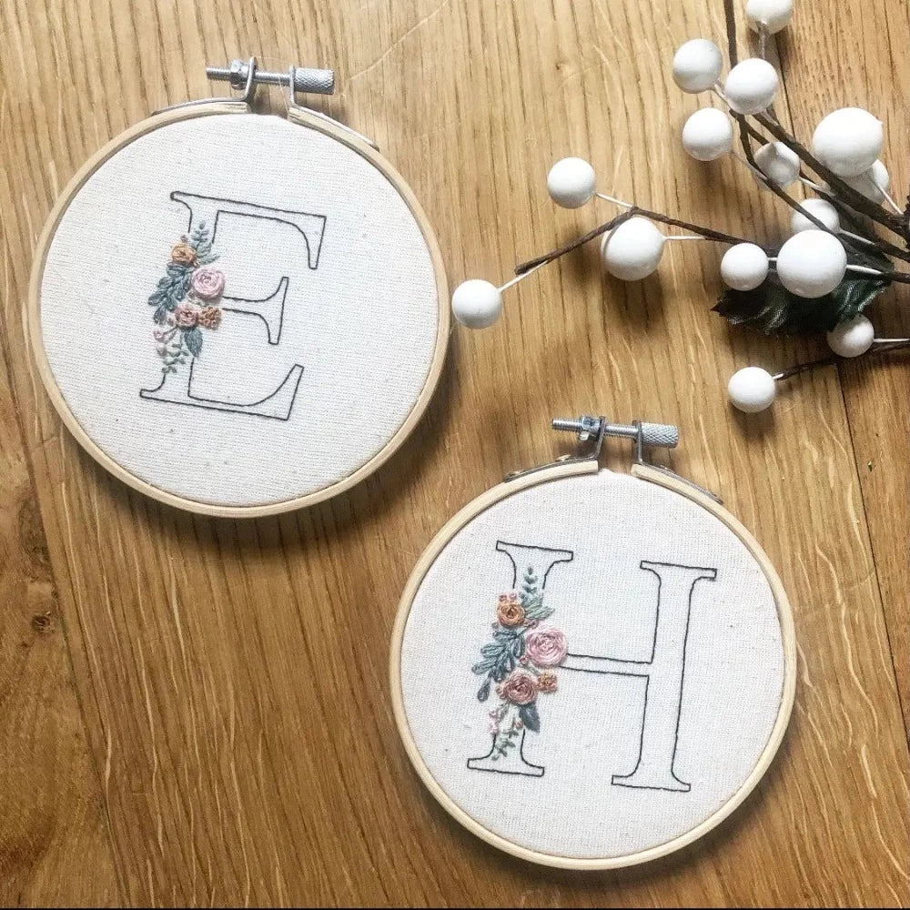 Mindful Mantra Embroidery Kit - Floral Initial