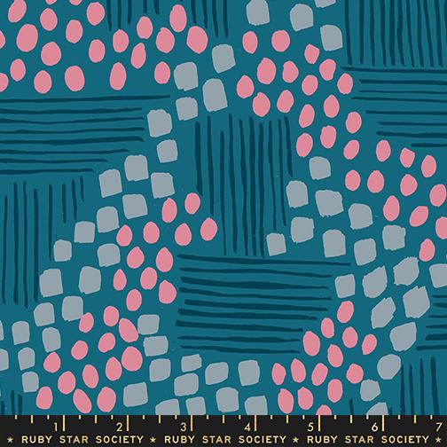 Printed Cotton Poplin - Ruby Star - Reimagined Landscapes - Aerial, Teal