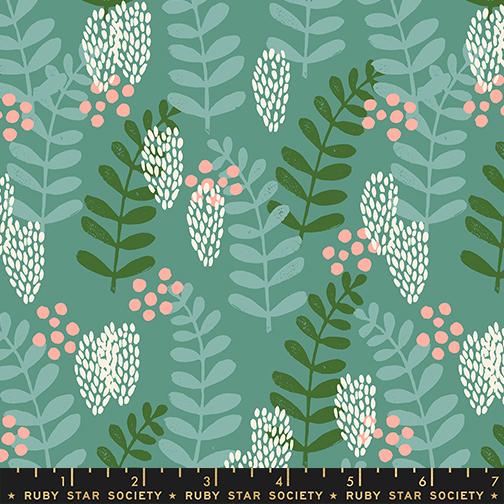 Printed Cotton Poplin - Ruby Star - Reimagined Landscapes - Fronds, Watercress