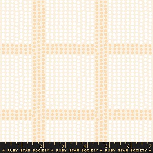 Printed Cotton Poplin - Ruby Star - Reimagined Landscapes - Grid, Natural