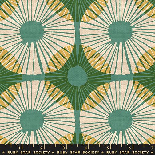Printed Lightweight Canvas - Ruby Star - Reimagined Landscapes - Blocks, Watercress