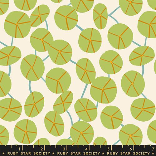 Printed Cotton Poplin - Ruby Star - Calathea - Pads, Natural
