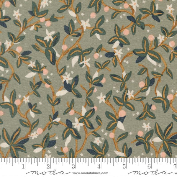 Printed Cotton Poplin - Jessica Rose - Peachy - Spring, Sage