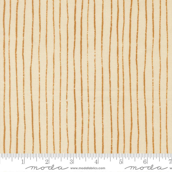 Printed Cotton Poplin - Jessica Rose - Peachy - Trail, Eggshell