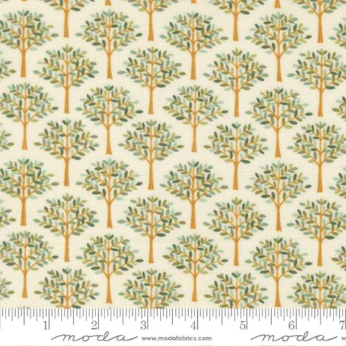 Printed Cotton Poplin - Family Tree - Avenue - Warm White