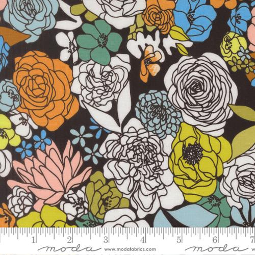 Printed Cotton Poplin - Alli K Design - True to Hue - Floral - Night