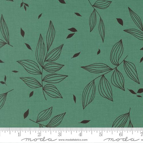 Printed Cotton Poplin - Alli K Design - True to Hue - Leaves - Green
