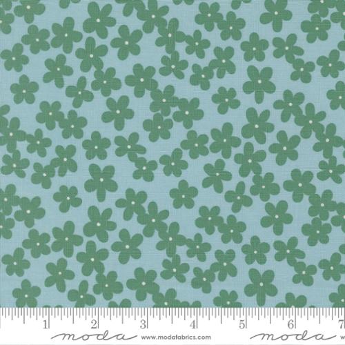 Printed Cotton Poplin - Alli K Design - True to Hue - Big Flower - Dusty Blue