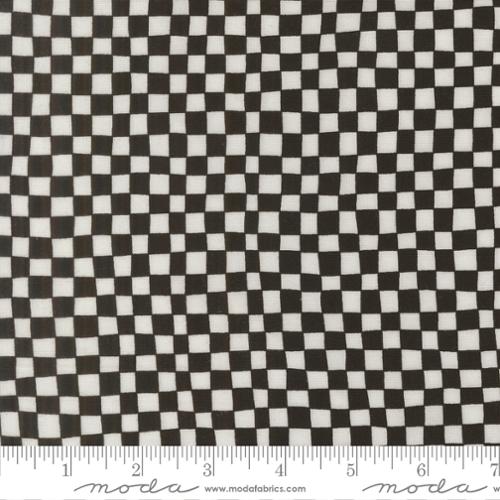 Printed Cotton Poplin - Alli K Design - True to Hue - Checkerboard - Black as Night